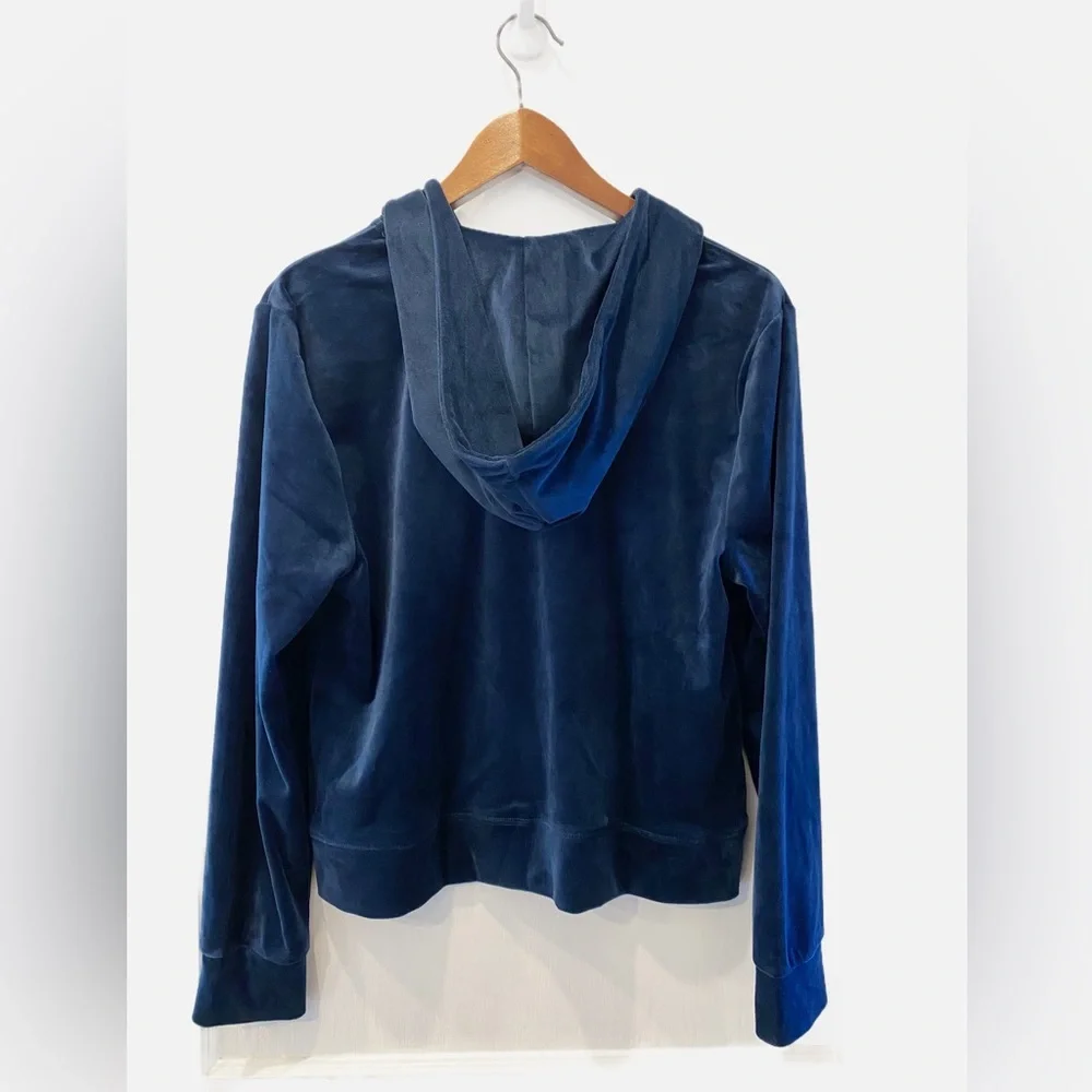 Juicy Couture Y2K Regal Blue Velour Tracksuit Hoodie (L) & Pants (M) - Picture 4 of 16